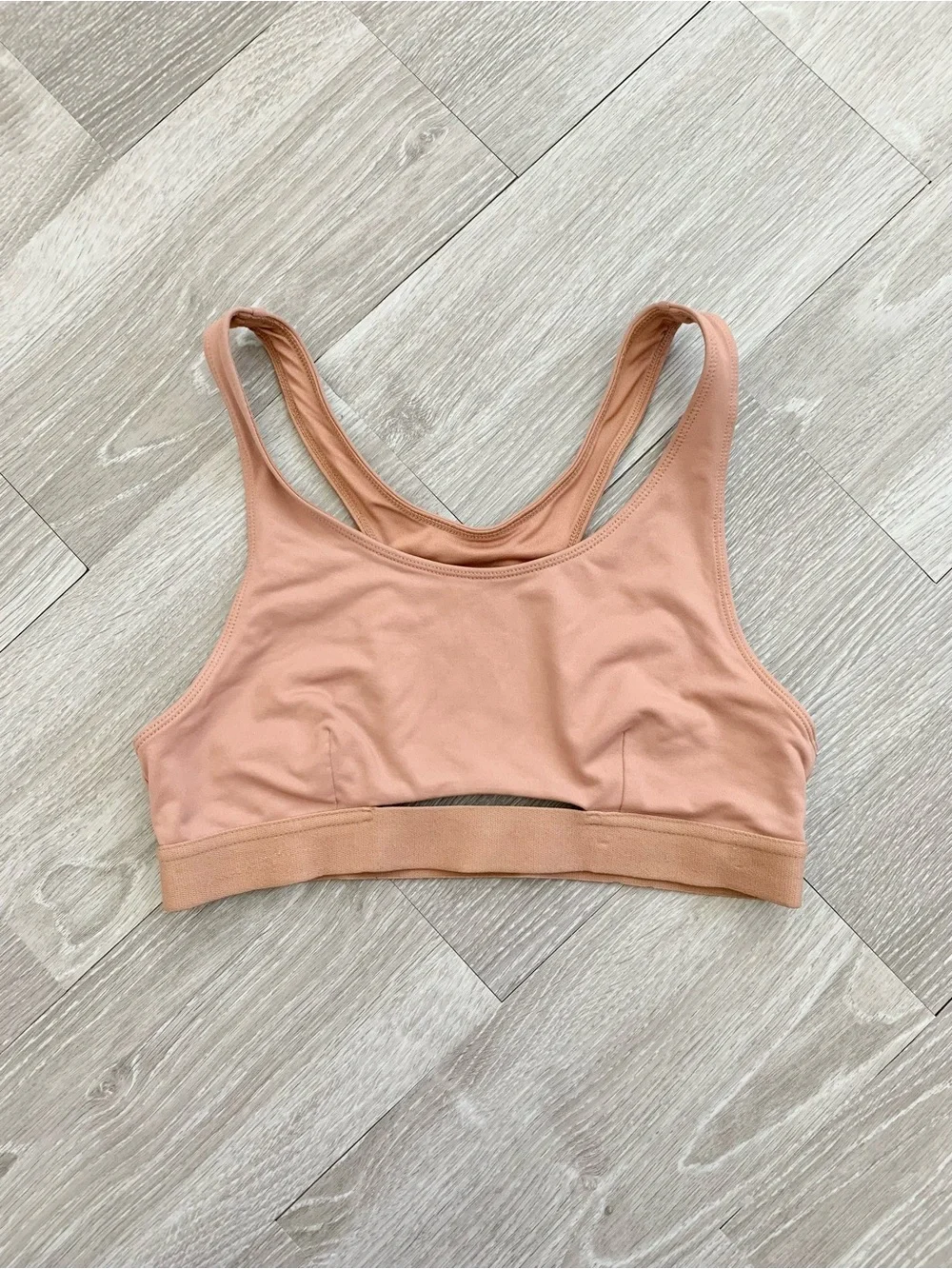 alo Beige Neutral Moonlit Racerback Sports Bra US Medium